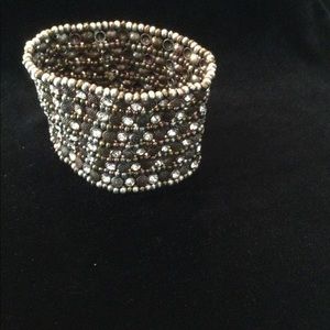 Rhinestone cuff stretch bracelet.